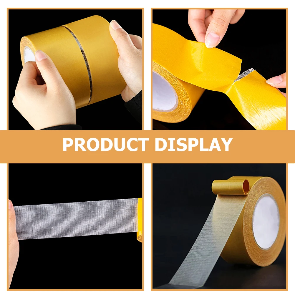 

2 Rolls Double Sided Tape Heavy Duty Strong Adhesive Cloth Based Fabric for Curtains Carpet Mounting