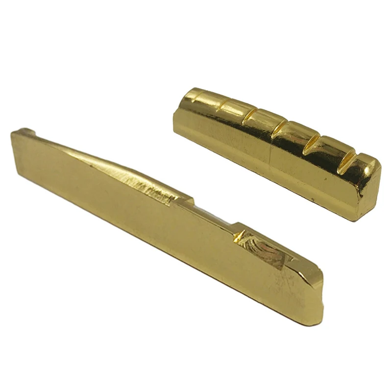 Brass 6 String Acoustic Guitar Bridge Nut and Saddle