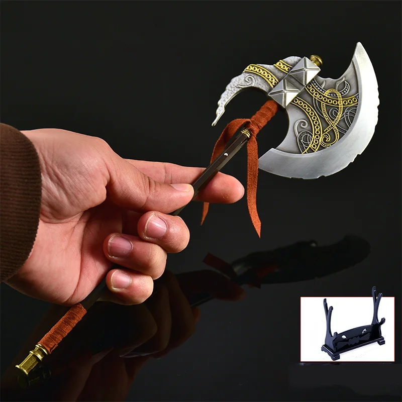 30cm Game Peripheral Ring ER Axe of Godfrey All Metal Decorative Swords Toy Knife Model Gifts Collections Desktop Ornament view 5