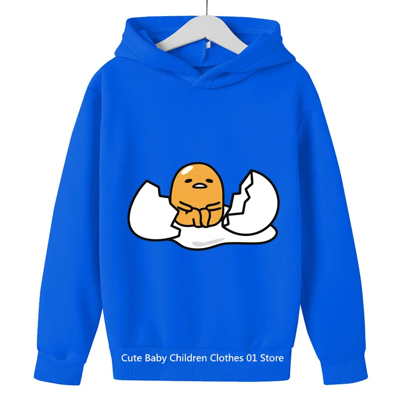 2024 Spring And Autumn Gudetama Kids Cartoon Girls Casual Hoodie Boys Girls Students Teenagers Outdoor Pullover Hoodie