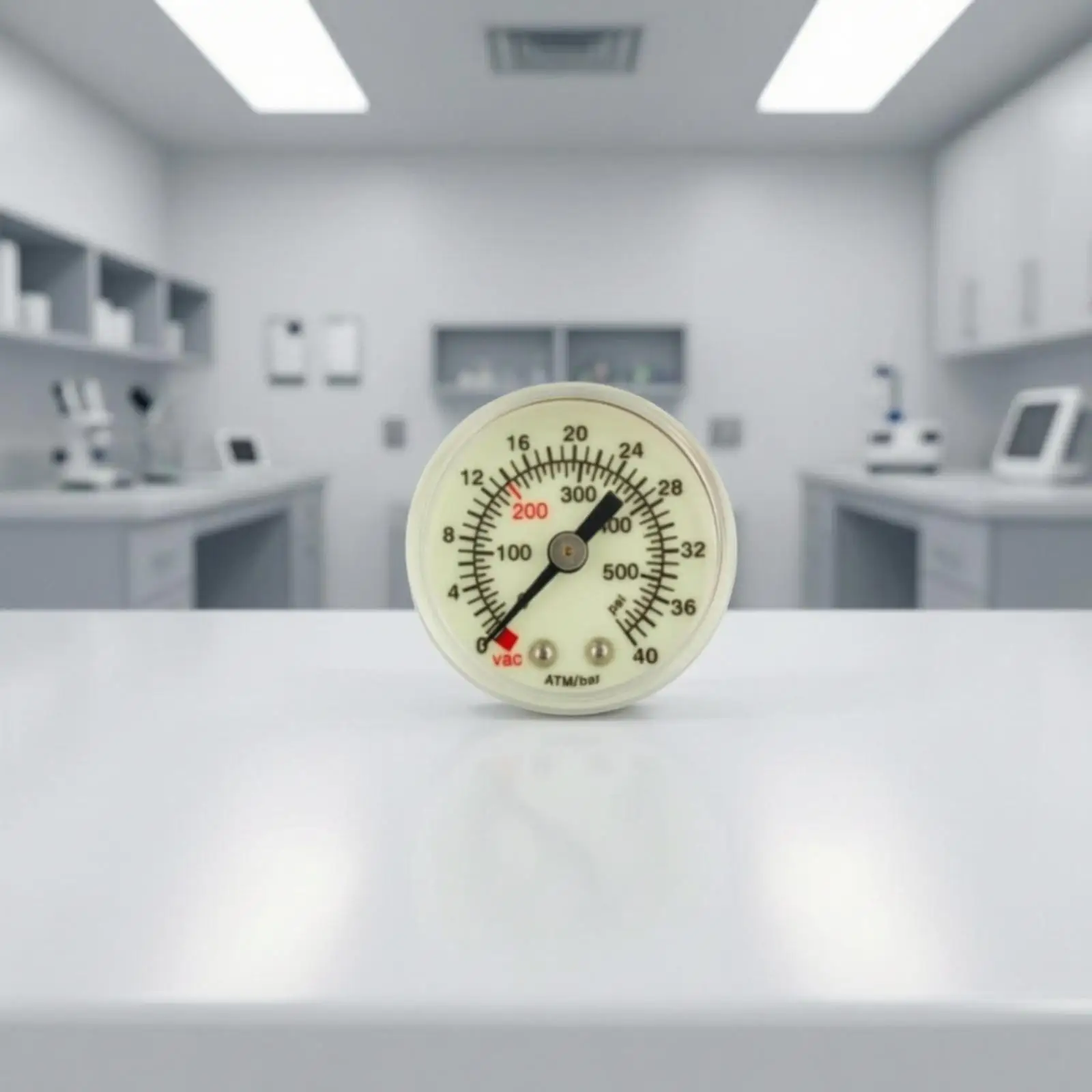 Medical Pressure Gauge for Balloon Inflation with Dual ATM PSI Scale Luminous Dial Compact Brass Thread Gauge
