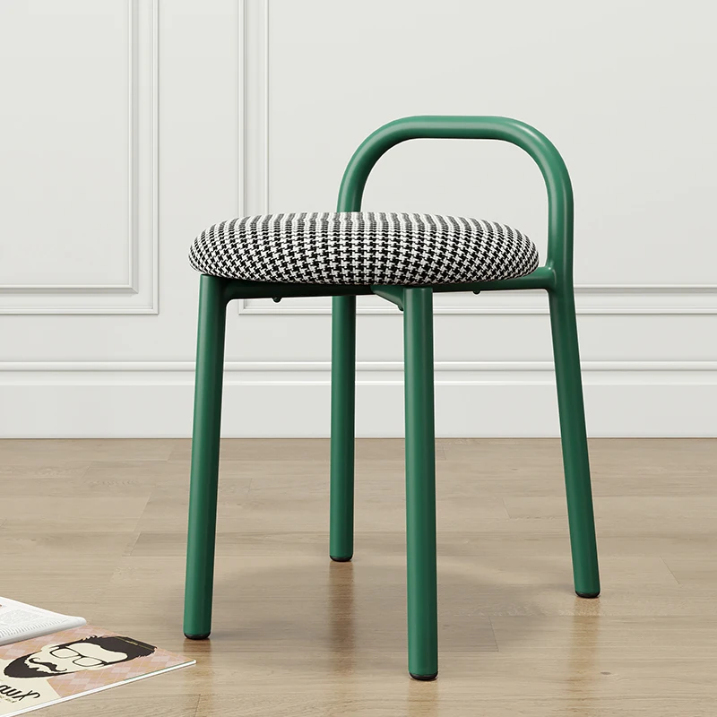 ‌Nordic Modern Dining Chair with Ergonomic Backrest, Multi-Color Velvet Makeup Stool for Bedroom Vanity & Home Decor