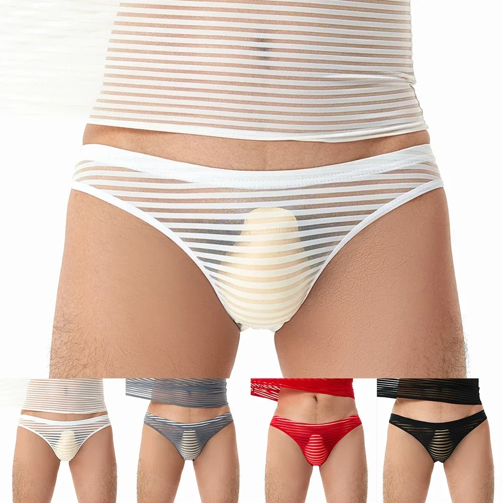 

For Intimate Moments White Men's Sexy Lingerie Soft Men's Underwear Breathable Fabric Glossy Finish Nylon Fabric