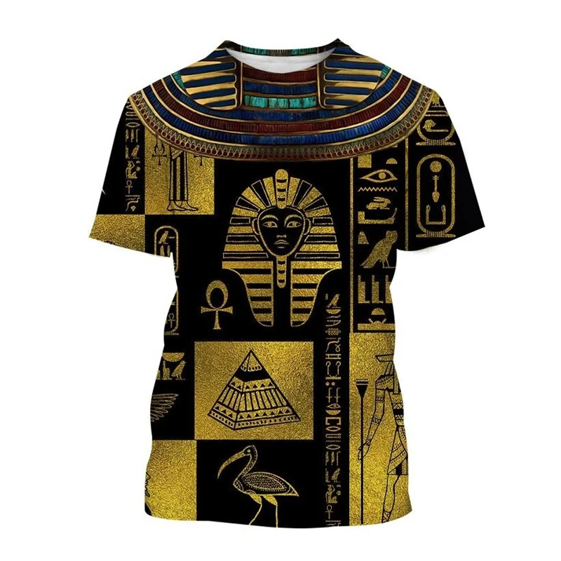 New Design Pharaoh Anubis T-Shirt For Men 3D Printed Ancient Horus Egyptian God Eye Egyptian Short Sleeve Retro Women Tops Tee