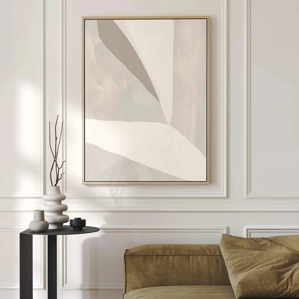 Neutral Abstract Canvas, Modern No Framed Wall Art,  Living Room Decor, Minimalist Scandi Print, Japandi Art, Nordic Art