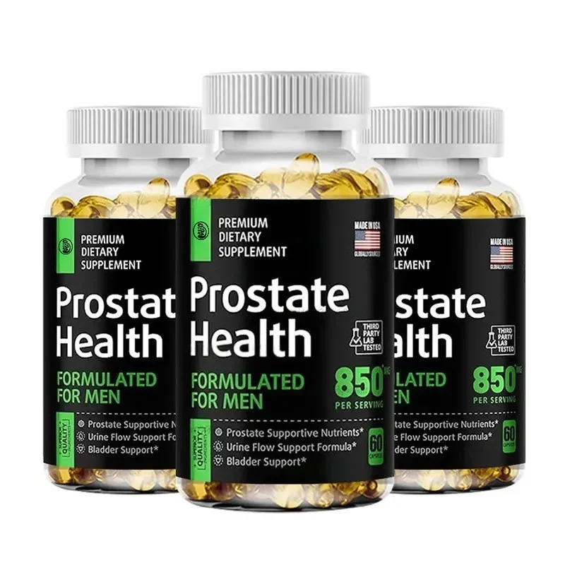 Suplemento de soporte de próstata para hombres Saw Palmetto Lycopene Pygeum Extracto de semilla de calabaza Sitosterol 60 cápsulas