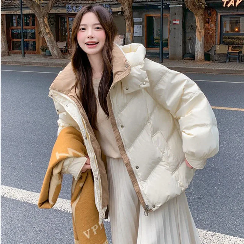 Damenmantel, Winter, warm, mit Kapuze, Damen-Daunen-Baumwolljacke, 2025, neue lockere, dicke, elegante Damen-Baumwoll-gefütterte Jacke H659
