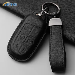 Car Leather Key Case Cover Shell For Jeep Renegade Grand Cherokee For Dodge Ram Charger 1500 Challenger Chrysler 300C Journey