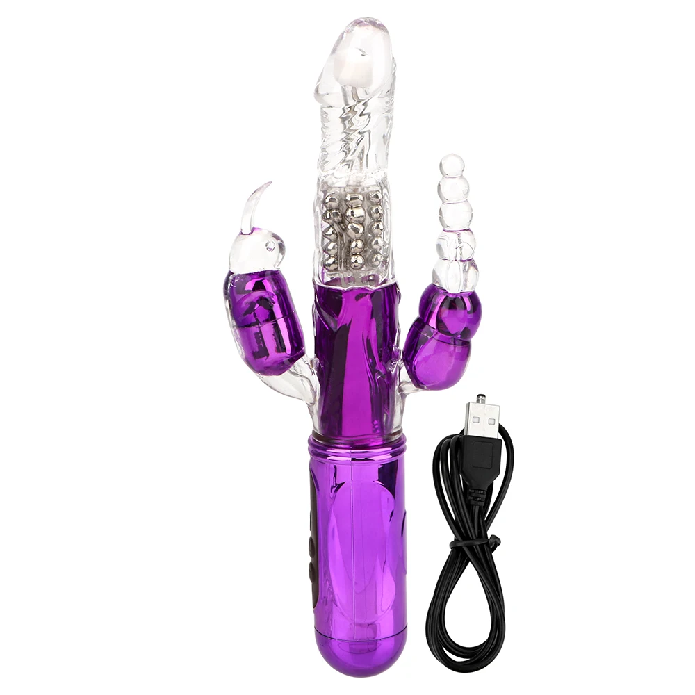 Clitoris Stimulation Rabbit Vibrator Transfer Beads AV Rod 360 Degree Rotation Dildo Vibrator G-Spot Vagina Massager_voghion.com