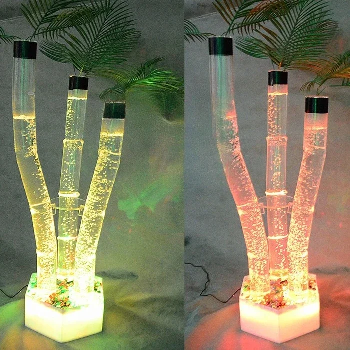 Indoor Water Features Acrylic Display Cabinet LED Glow Furniture