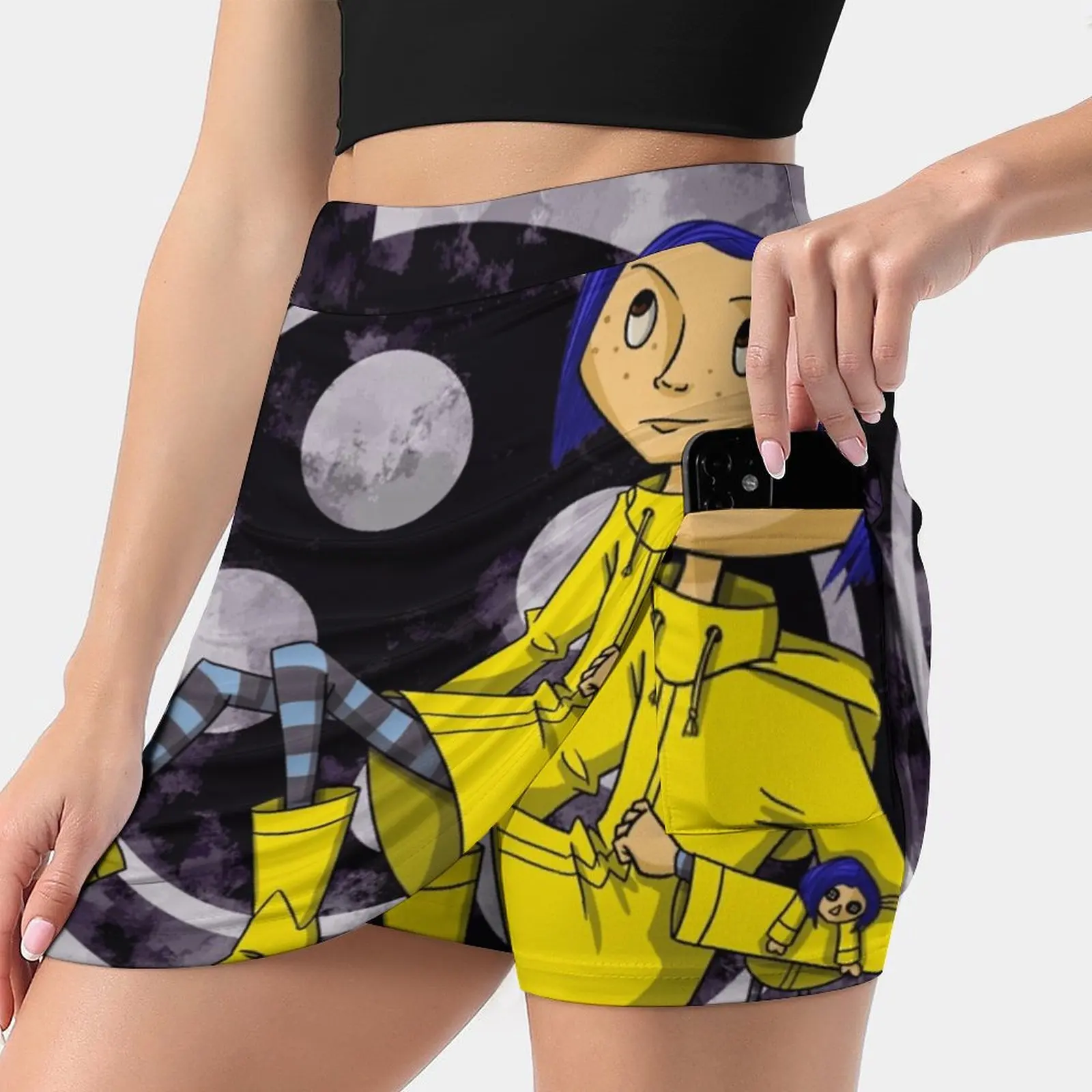 

Twitchy Witchy Girl Skirts Woman Fashion 2022 Pant Skirt Mini Skirts Office Short Skirt Coraline Jones Laika Stop Motion