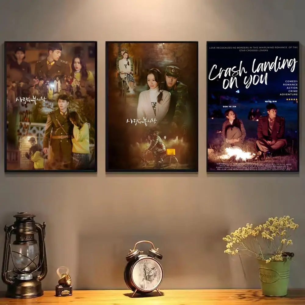 Classic Korean Drama Crash Landing on You Poster Canvas Wall Art Print Poster Decorative Mural Home Decor Gift Unframed