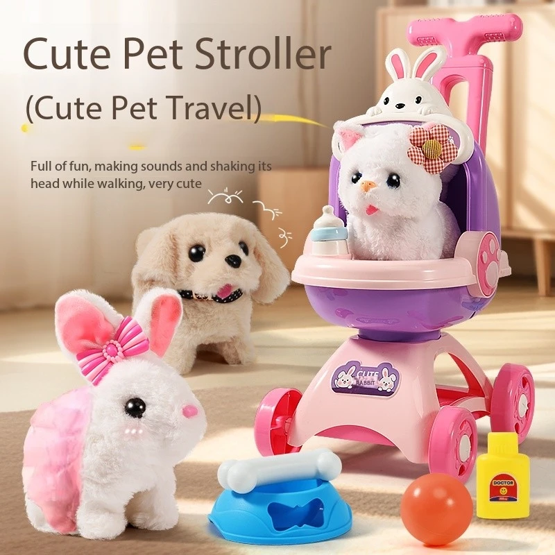 1 pcs Cute Pet Stroller Stroller Toy for Kids, Gifts for Kid 3 4 5 Year Old Kids Toys