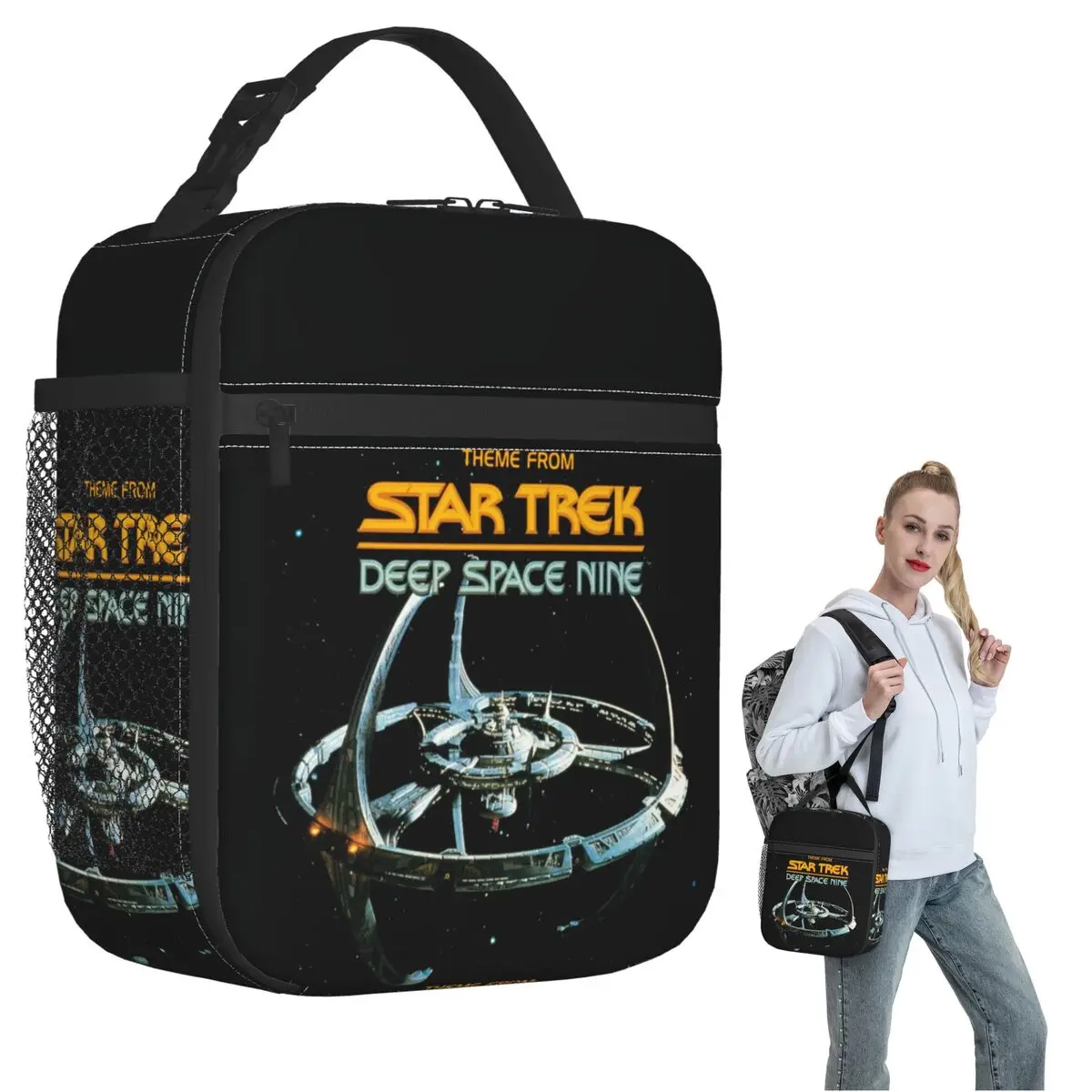 Stars Treks Deep Space Nine Space Station Insulated Lunch Bag for Women Kids Portable Food Boxes Thermal Lunch Box Tote
