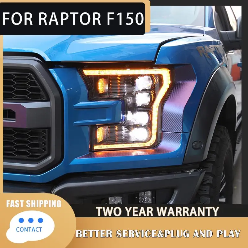 

Автостайлинг для Ford F150 фары 2015-2020 Raptor фары DRL динамический сигнал поворота фары дальнего света