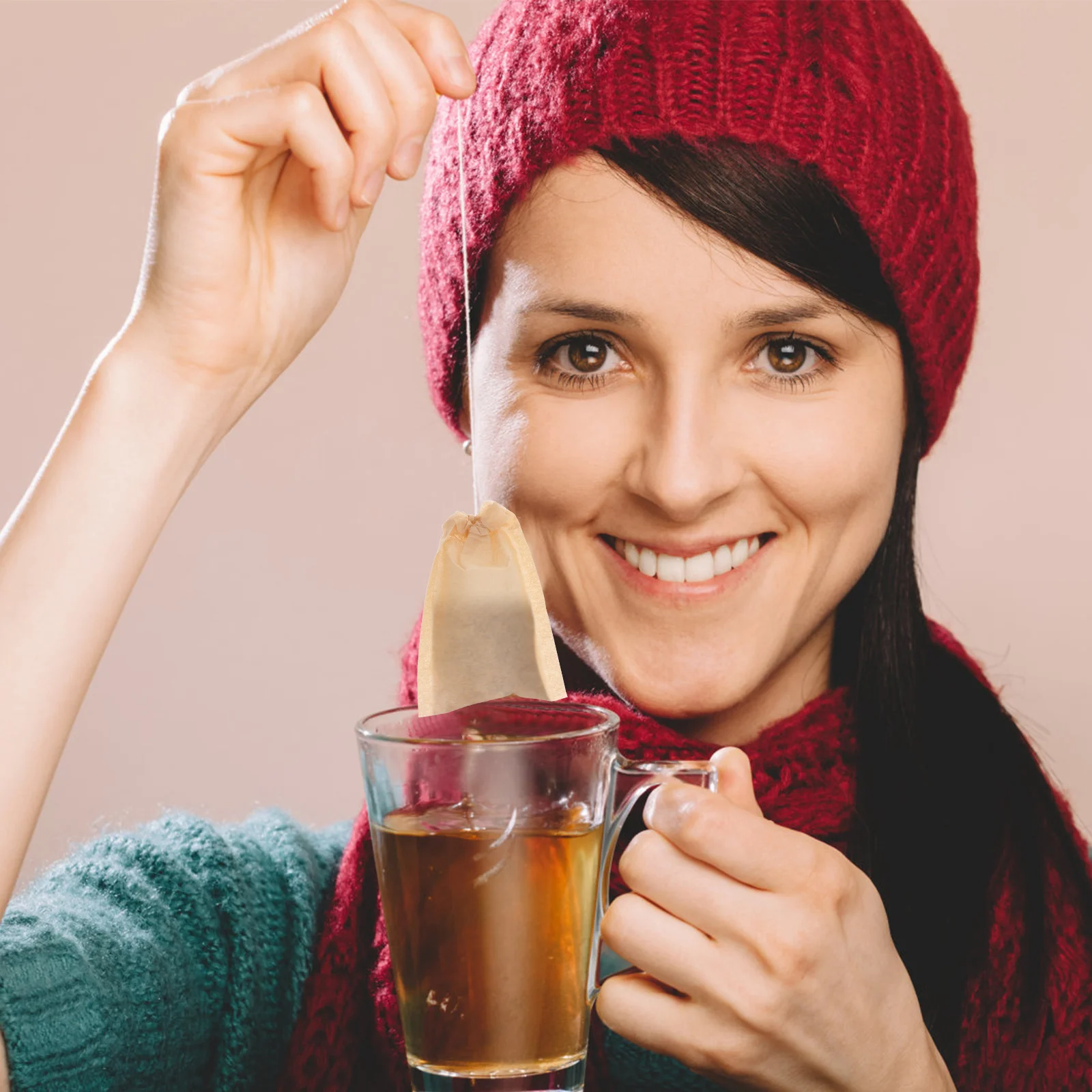 

100Pcs Tea Bag Drawstring Filter Paper Pouch Empty for Loose Leaf Tea Powder Herbs 5x7cm Food Grade High Quality