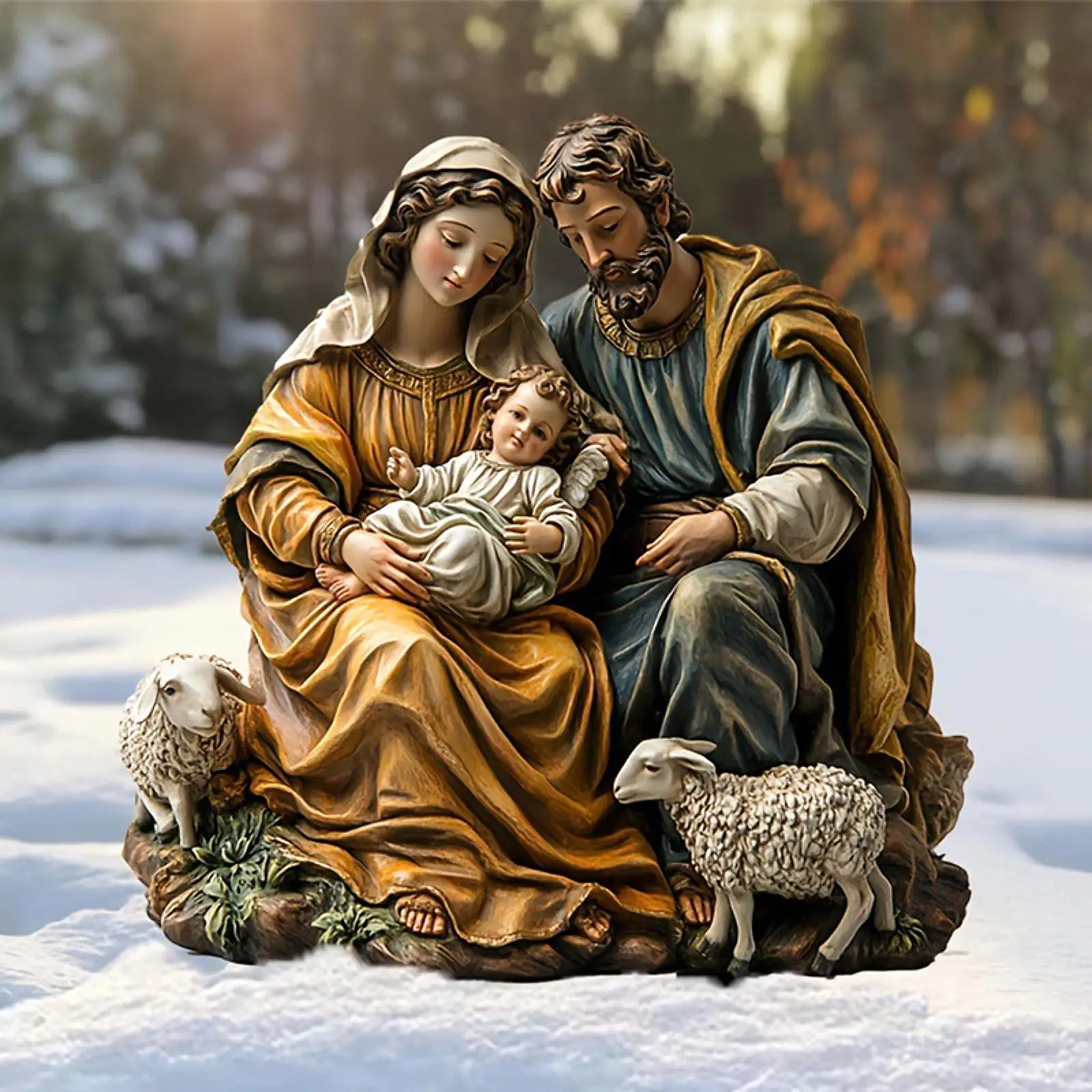 Garden Jesus Nativity Scene Stake 2D Christmas Decor, Acrylic Xmas Yard Sign Stake, for Party Outdoor, Festival, Pathway Yard