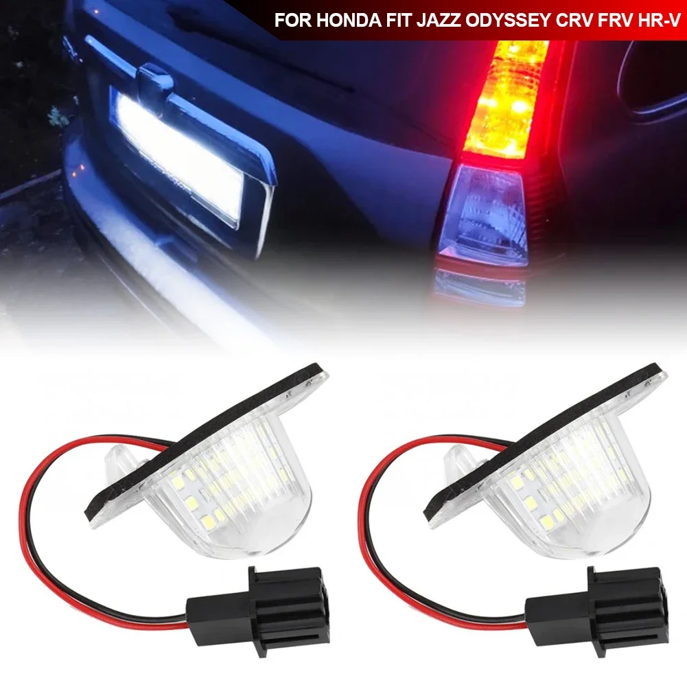 لوحة ترخيص رقم السيارة LED خالية من الأخطاء لهوندا Crv 1995-2015 Fit Jazz Crosstour Odyssey Stream Freed Logo Insight HRV FRV