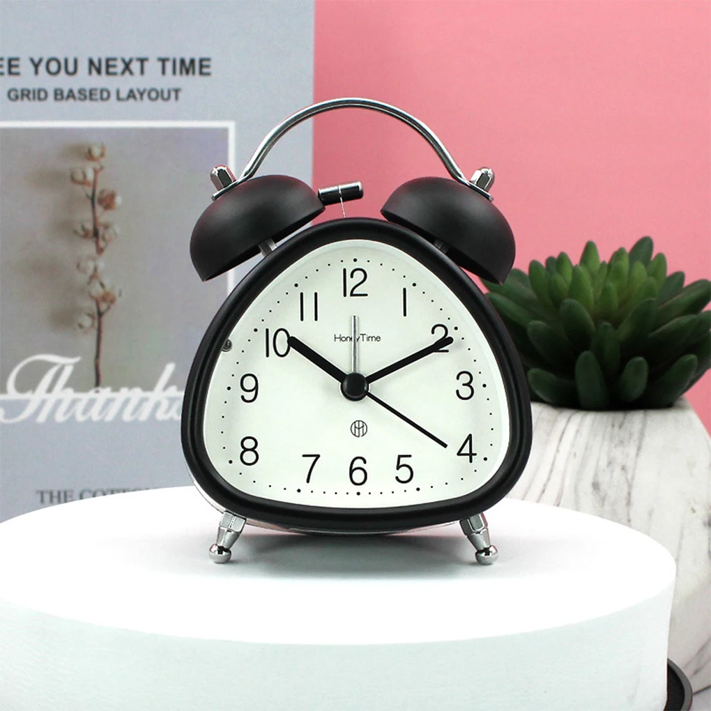 Metal Alarm Clock With Night Light High Volume Ultra Quiet Without Ticking Students Wake-Up Children’s Bedside Clocks