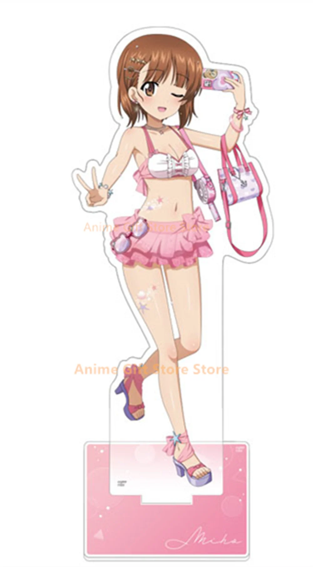 لطيف أنيمي الفتيات وبانزر قوس الاكريليك نموذج عن طريق البحر اللعب سطح المكتب زخرفة 15 سنتيمتر مروحة هدية