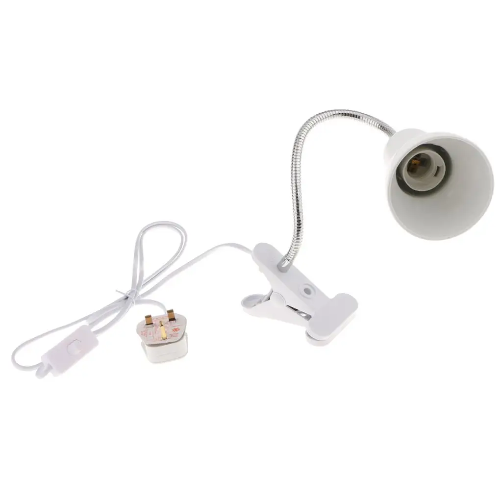 Reptile Lamp Holder with on Off Switch Heat Resistant Bendable Bulb Socket for Garden Terrarium Lighting Setup