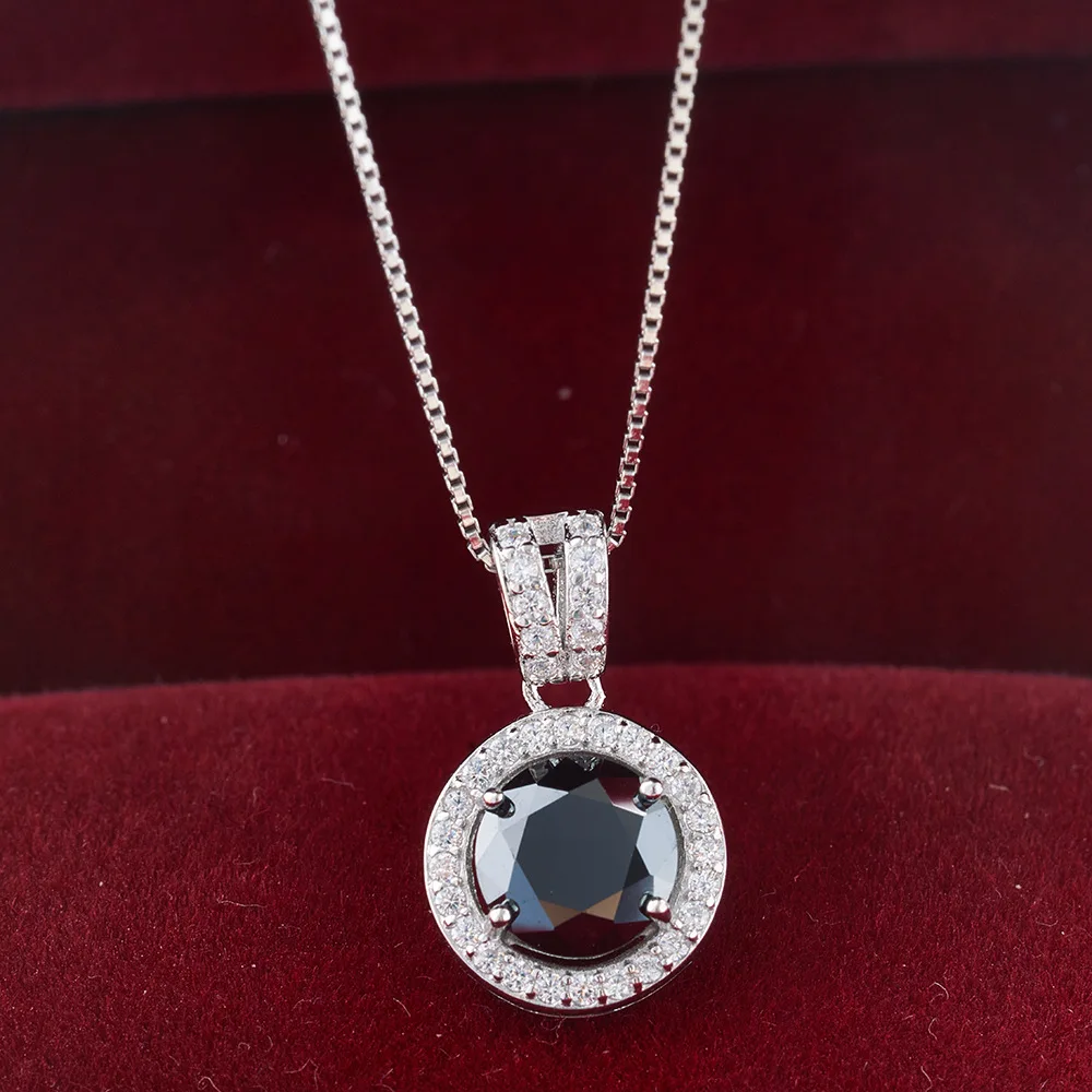 1ct D VVS1 Moissanit Rundschliff Anhänger Halsketten für Frauen Party Geburtstagsgeschenk Schmuck S925 Silber plattiert 18k Halskette – Detail 6