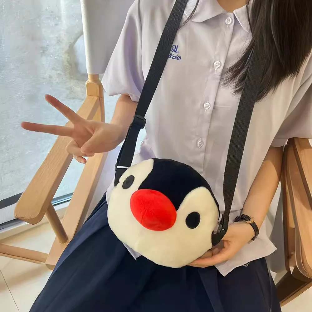 Sac à dos en peluche pingouin mignon, jouet de dessin animé, poupée d'animal en peluche doux, sac à bandoulière, sac messager cadeau