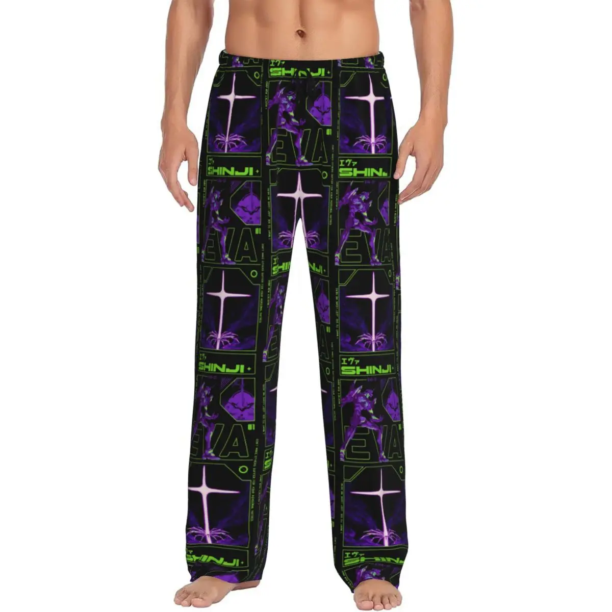 

Custom E-Evangelions Pajama Pants Men's Hip Hop EVA Anime Sleepwear Lounge Sleep Bottoms Stretch with Pockets
