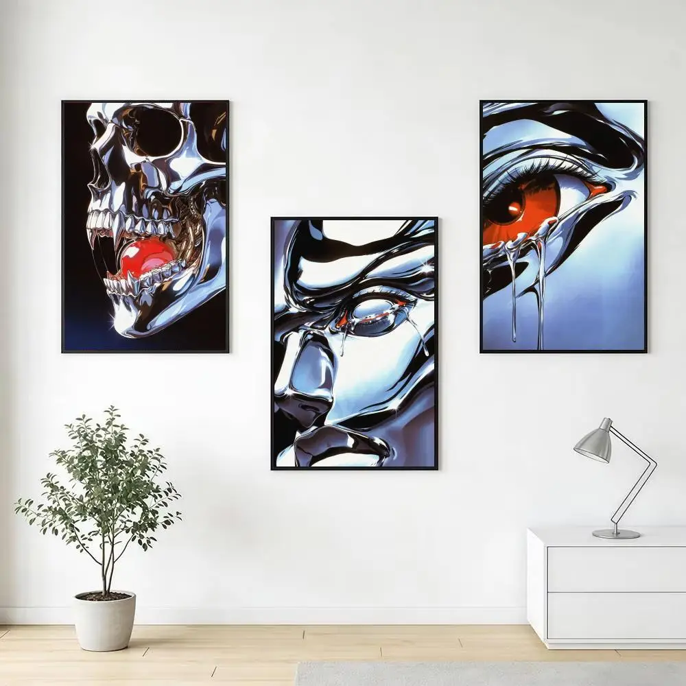 Japandi style Silvery-bright color Poster Aesthetic Wall Art Canvas Room Decoration Items Bedroom Decor