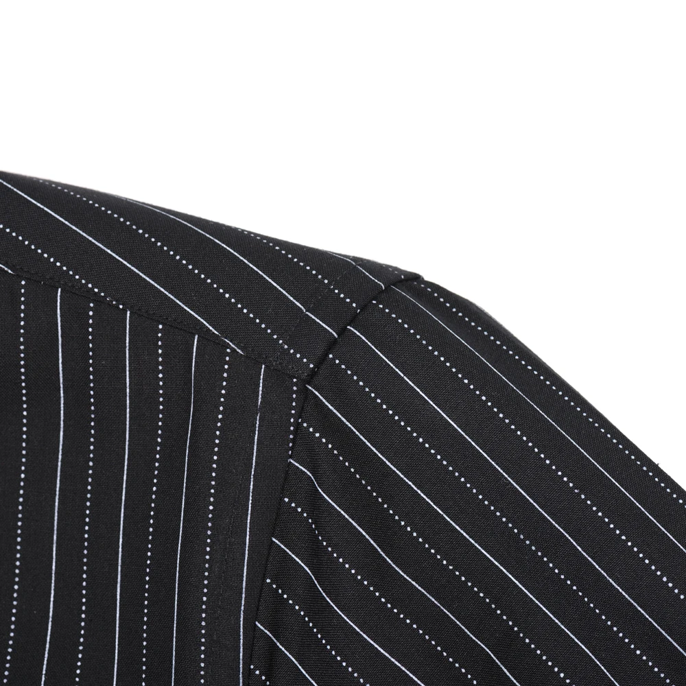 Camisa masculina listrada xadrez manga comprida com bolso no peito – camisas casuais leves e elásticas com botões perfeitas para todas as estações