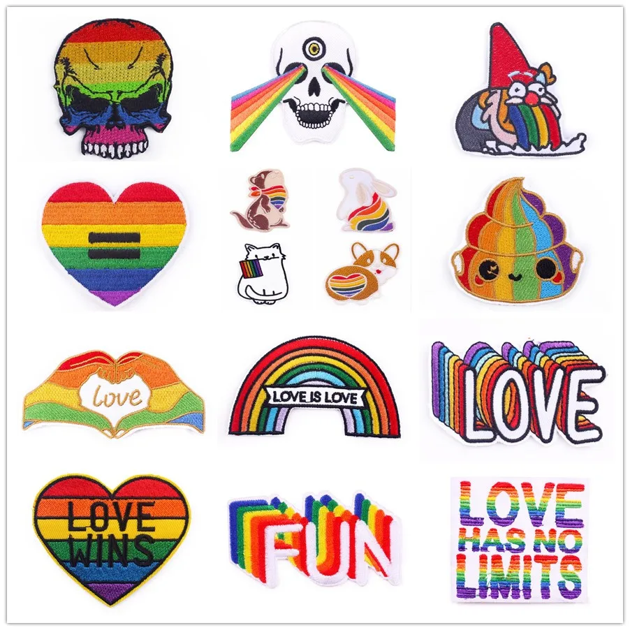 

18 Skus 10 Pcs Badges Embroidery Patches Embroidered Clothing Hat Bag Shoe Repair Material Phone Gift Box Decor DIY Accessory