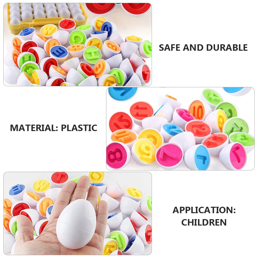 12Pcs Numbers Matching Egg Colorful Educational Puzzle Set Creative Math Game for Kids Early Learning Development