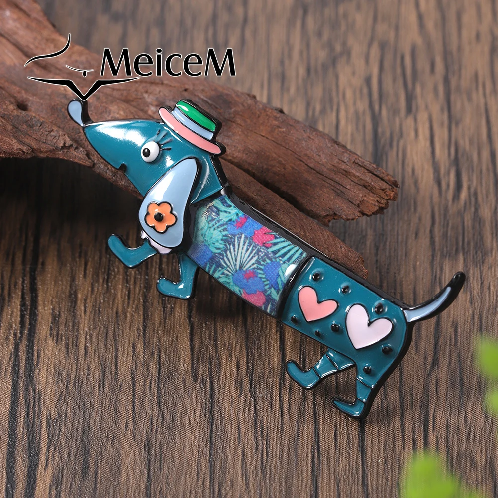 MeiceM Brooch Zinc Alloy Animal Series Color Dog Delicate Light Luxury High-Grade Design Brooch For Women Accessories