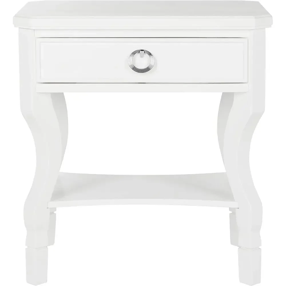 White 1-Drawer Nightstand for Home Collection