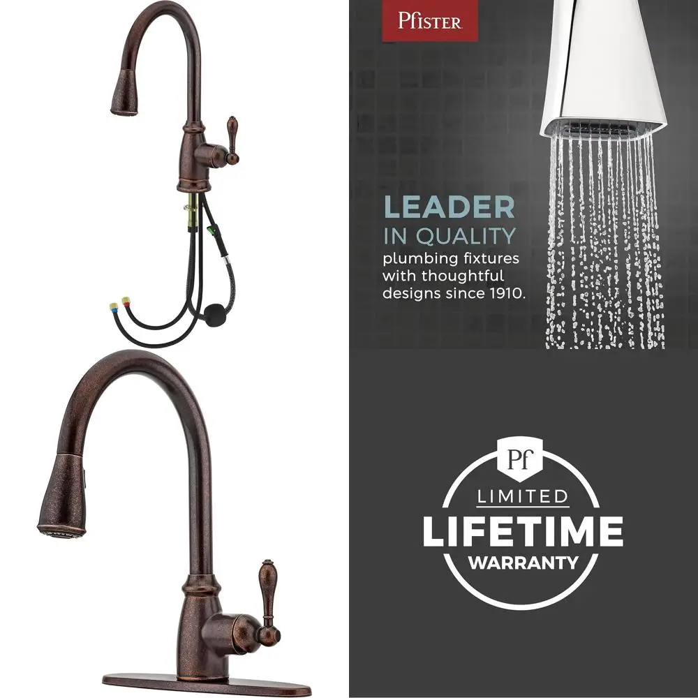 

Смеситель с выдвижным изливом, однорычажный, высокий излив, отделка под бронзу, модель 5297CNU