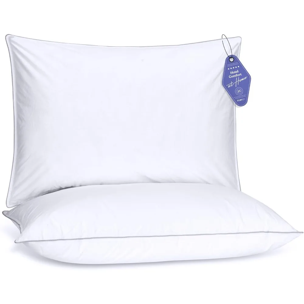 Almohada alternativa Zen Pillow Basics Down - Paquete de 2 | Cojines de cama suaves para un confort de lujo | Microfibra vegana, superficie refrescante