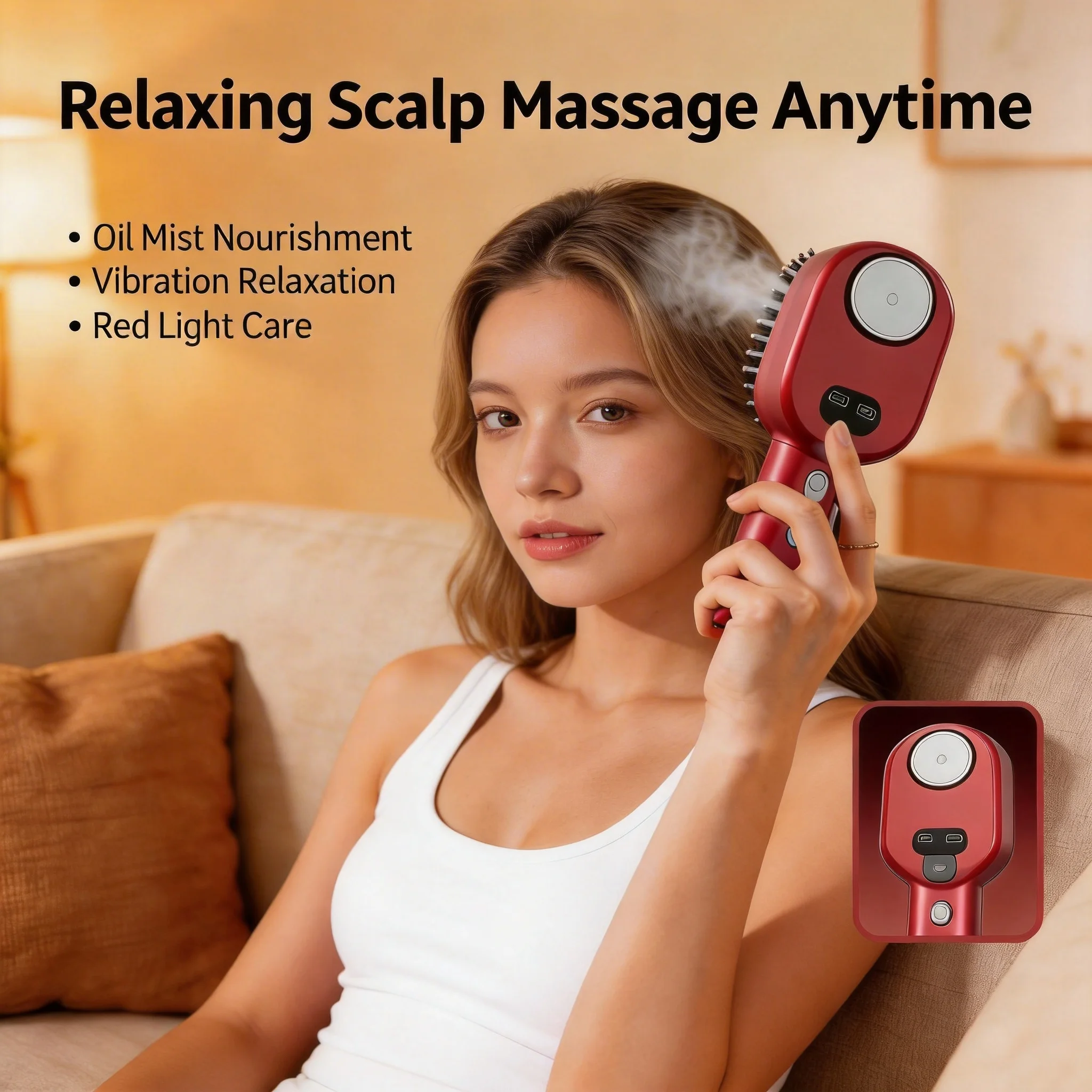 

JianYouCare Electric Scalp Massage Comb Anti Hair Loss Head Massager EMS Vibration Head Massage Oil Applicator mist nourishing