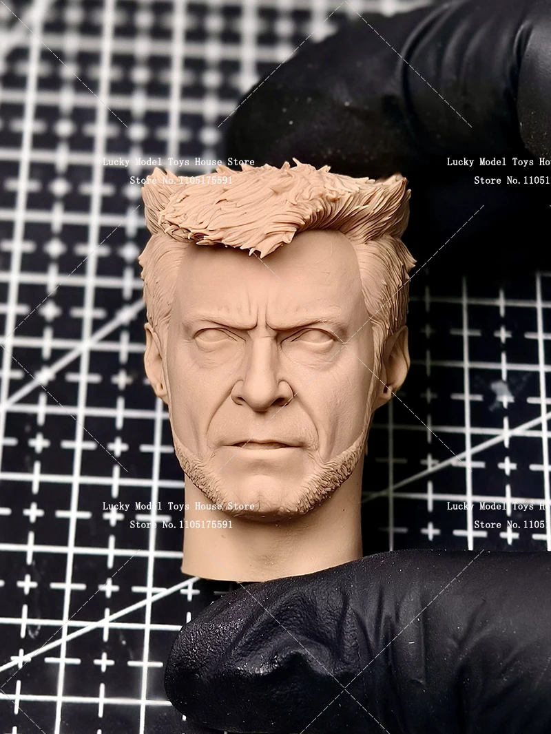 1/6 Scale Movie Actor Hugh Jackman HT HONO Wolf Man Soldier Unpainted Head Sculpt Customization For 12inch Action Figure Body