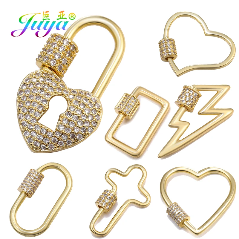 Juya DIY Creative Spiral Locks Supplies Handmade Mesh Chains Punk Jewelry Making Decorative Carabiner Screw Clasps Accessories