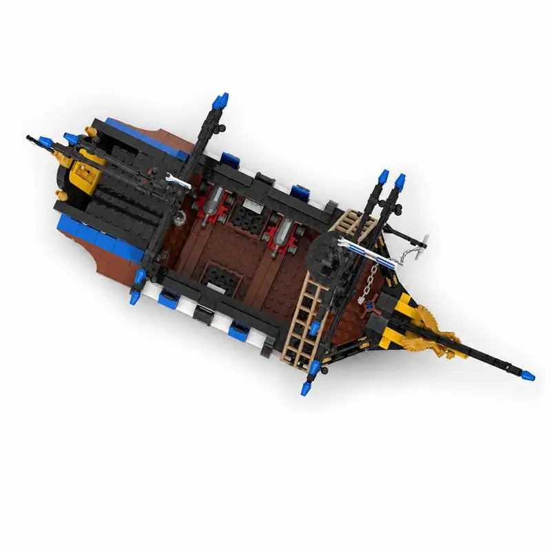 706PCS Vintage Multi Mast Ocean Sailing Pirate Vessel Custom Building Blocks Nautical Assembly Model Birthday Gift For Collector
