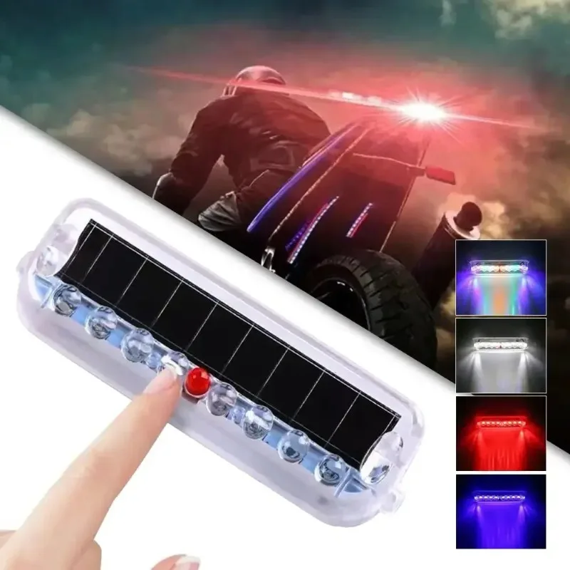 

Solar Power LED Strobe Light Warning Light Anti-rear Night Riding Tail Light