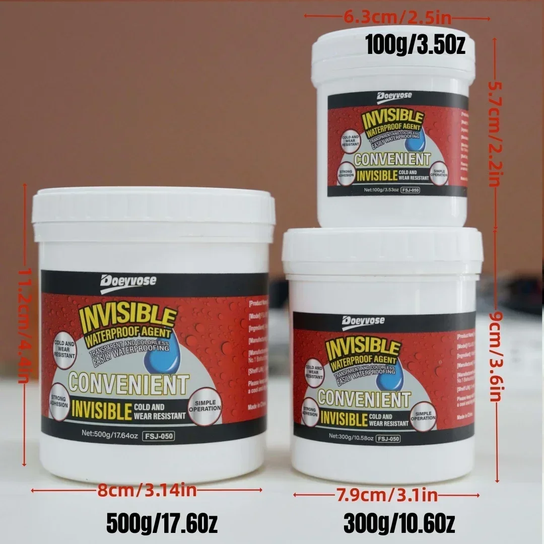 500g/300g/100g Super Invisible Waterproof Sealant  Transparent Anti-Leak Glue  For Roof Bathroom Wall Crack Repair