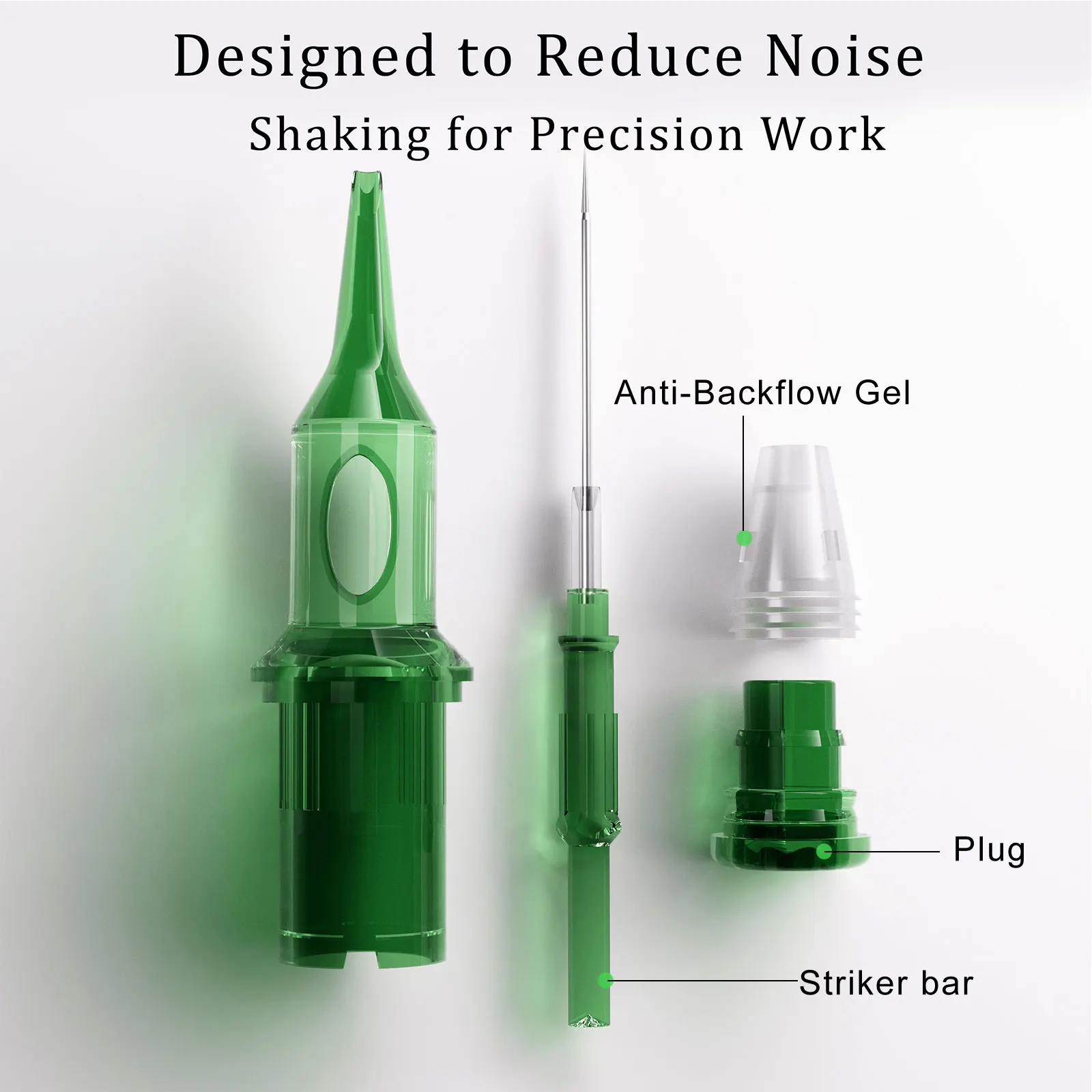 MICEYA 20Pcs Green Disposable Tattoo Cartridge Needles Sterilized Safety Needle for Tattoo Pen Machine Permanent Makeup Tools