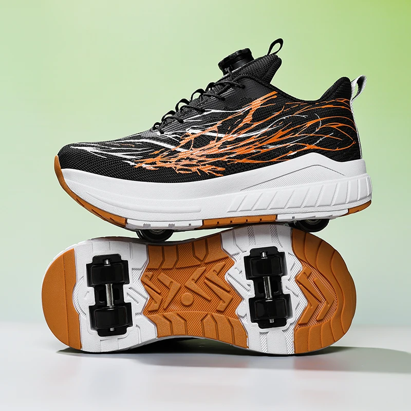 New Children'S Roller Skates Fashion Outdoor Sports Shoes Mesh Breathable Non-Slip Wear-Resistant Girls And Boys Gifts For Kids