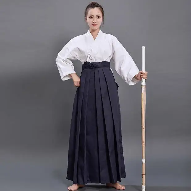 Japanese Kendo Suit Hakama Shirt Tradition Thick Kimono