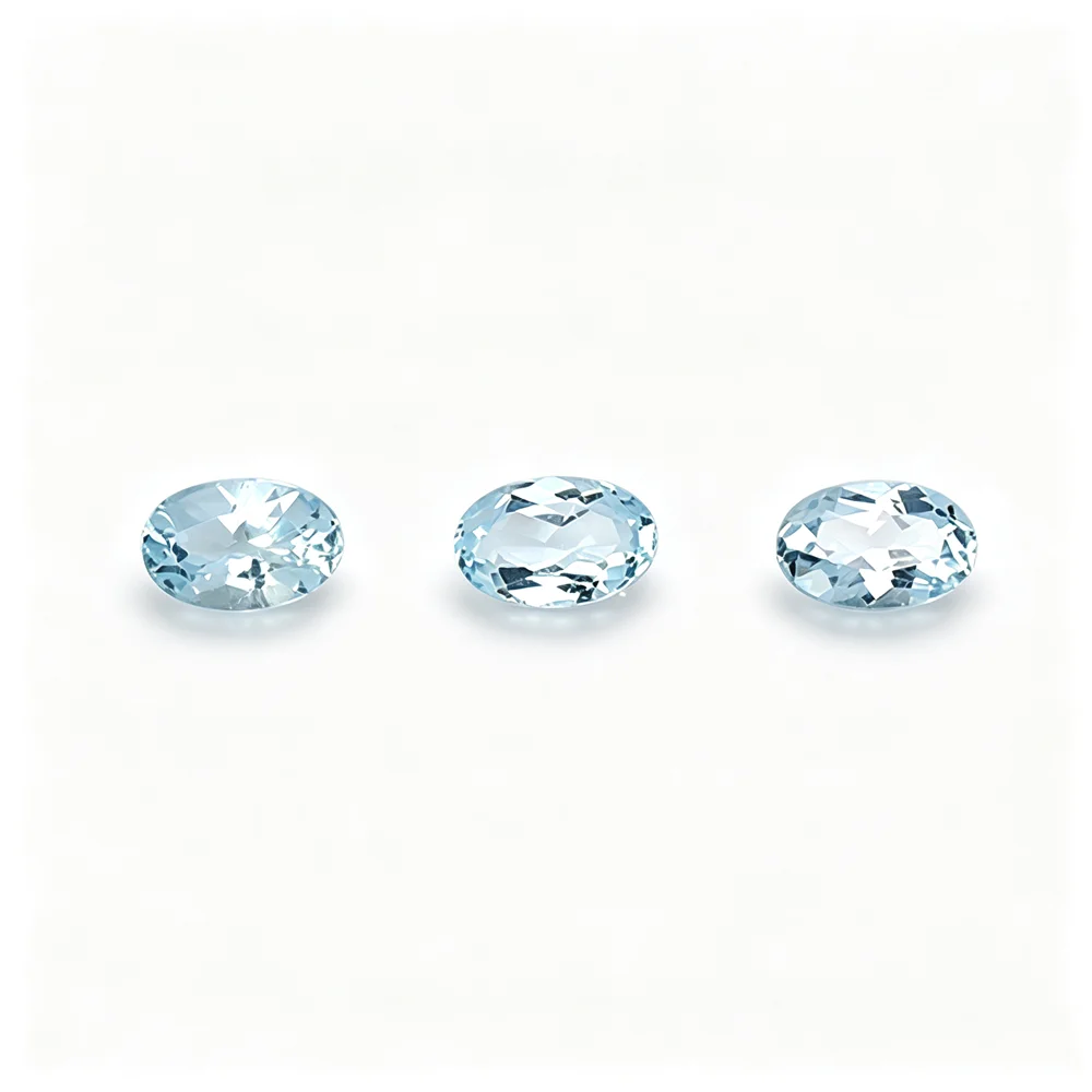 50pcs 20pcs Wholesale Lot 100% Real Natural Skyblue Topaz Oval 3*4mm-15*20mm Loose Gemstones