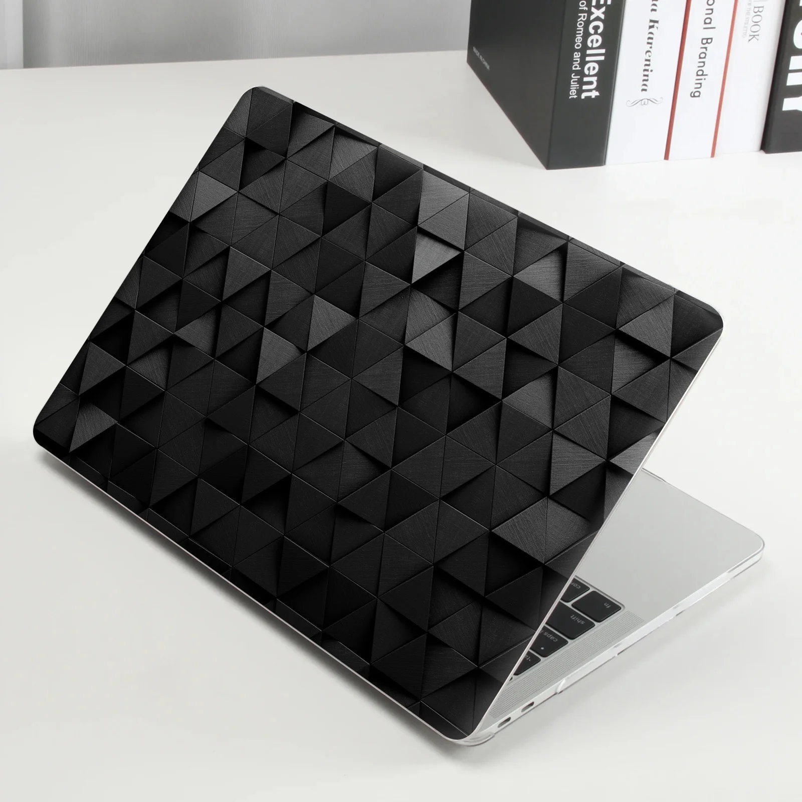 DIY1 set of 2 A + D side rendering laptop protective film, rhombus texture style laptop shell film decorative sticker,
