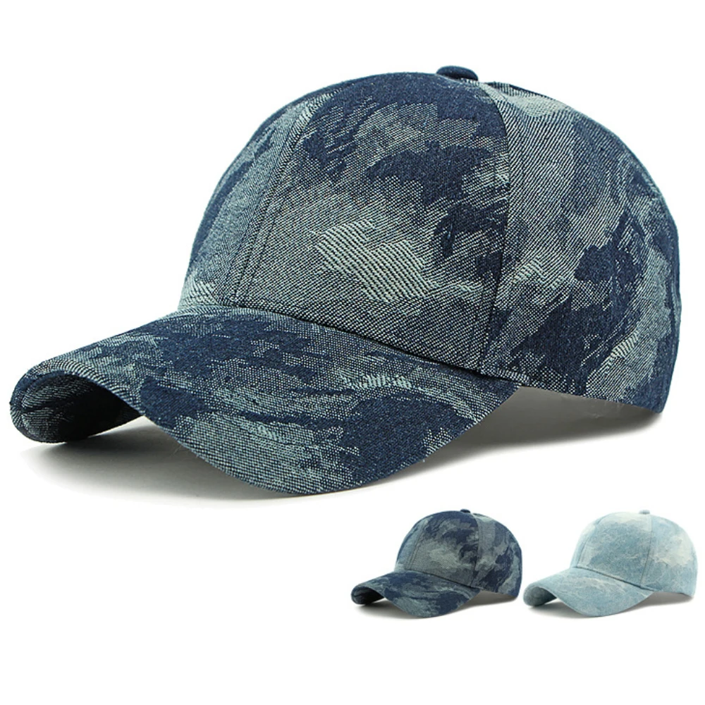 HT4754 Baseball Cap New Spring Autumn Denim Caps for Men Women 6 Panels Cotton Baseball Hat Male Female Adjustable Snapback Cap