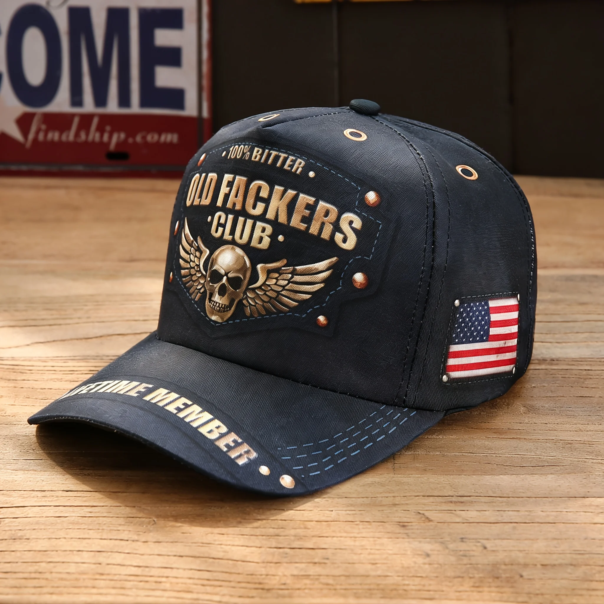 Punk Retro Baseball Cap - Adjustable Distressed Vintage Hat with Curved Brim, Lightweight Suitable for Autumn/Winter, Machine