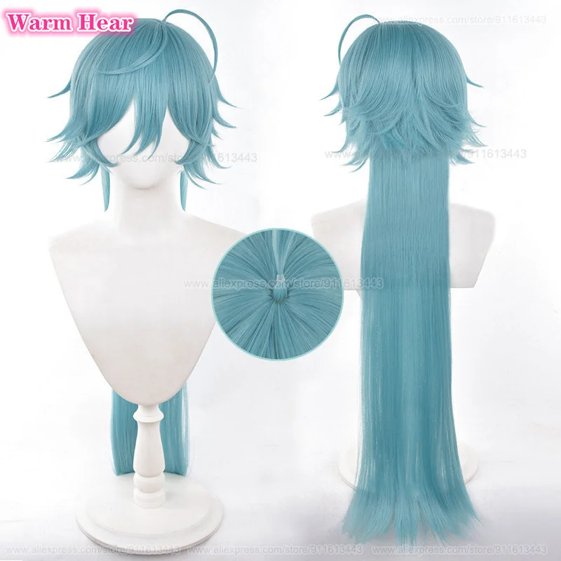 Game ES Hojo Raika Synthetic Anime Long 90cm Straight Hair Cosplay Anime Wig Heat Resistant Hair Halloween Party Wigs + Wig Cap